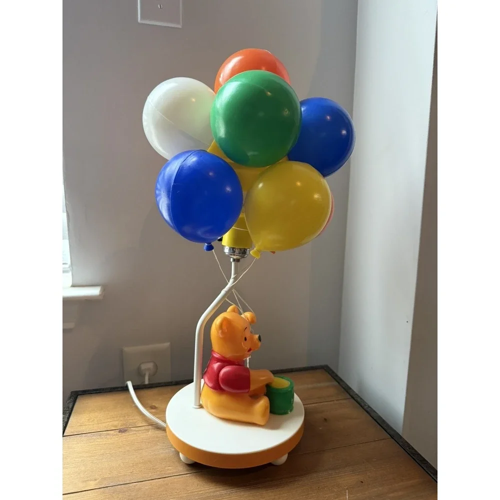 Vtg Disney Winnie the Pooh Balloon Lamp Night Light Works Nursery Decor 3 Modes